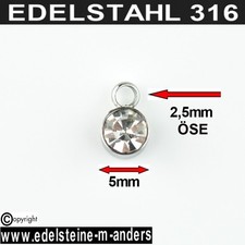 Kettenanhänger Charm Einhänger Zirkon Edelstahl Schmuck Anhänger Strass 5mm DIY