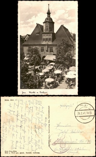 Ansichtskarte jena marktplatz - ansichtskarte,