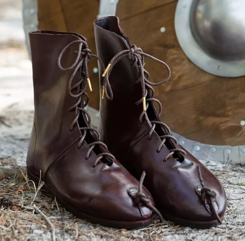 Mittelalter lederstiefel - lederstiefel, |