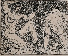 MAX UHLIG Original - Radierung handsigniert Nr. 40/50 Akt Erotik seltene Grafik 