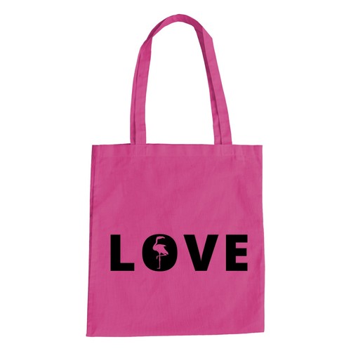 Love flamingo baumwolltasche - love,