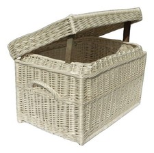 Weidentruhe ecru Wäschekorb