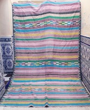 Vintage marokkanischer alter handgefertigter Kelim Teppich Wolle...