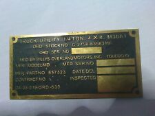 Typenschild Schild Oldtimer Jeep M38 M 38 A1 s84 s99