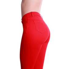 Damen Skinny Jeans High Waist Destroyed Slim Fit Stretch Fransen Röhrenhose