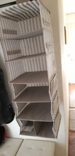 Ikea Svira - Regal zum Aufhängen an einer Stange - creme/grau - gestreift
