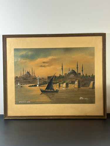 Istanbul 1949 gouache bosporus - 1949,