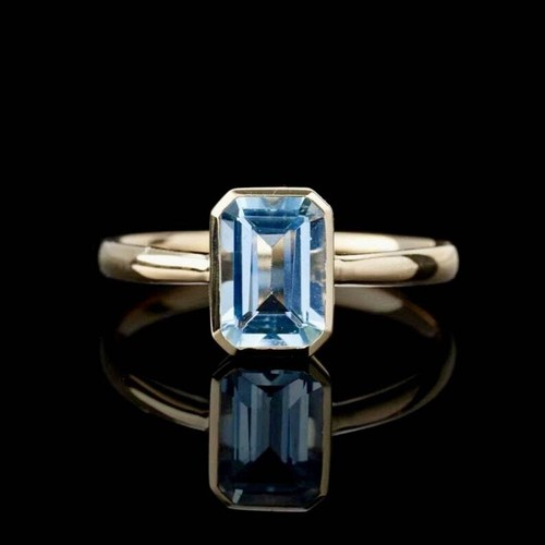 14k gelbgold solitär ring mit - 14k,