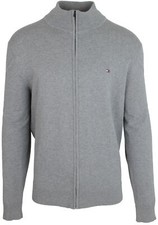 TOMMY HILFIGER Herren Zip Strickjacke COMPACT COTTON SLIM FIT Gr. 2XL Grau