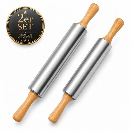 Edelstahl nudelholz set - edelstahl,