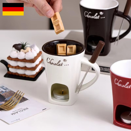 Schokoladenfondue becher mit - schokoladenfondue-becher,