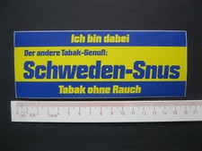 (1) Schweden-Snus Tabak ohne Rauch Sticker Aufkleber Reklame Werbung