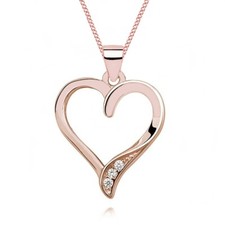 Damen Halskette Zirkonia Herz