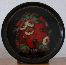 Metall-Tablett. Handgemalt