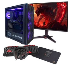 Gaming PC Komplett Set 27" AMD Ryzen 7 5700 8x 4.6 GHz Radeon 32GB Ram RGB Gamer