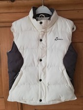 NEU: warme leichte Reitweste, cremeweiß/braun, Gr. S,  Loesdau sportiv