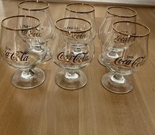 Coca Cola Schwenker 0,3l mit Goldrand 6 St.Vintage Retro Gläser 80er Jahre
