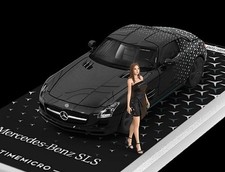 MB Mercedes Benz SLS AMG + Figure  - Black Star - Time Micro 1:64
