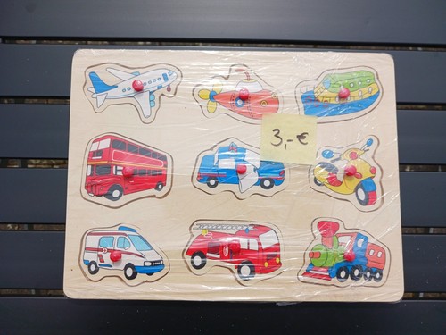 Holzsteckpuzzle mit fahrzeugen - mit,