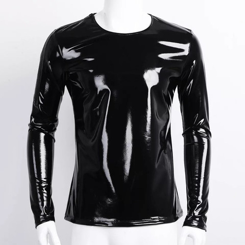 Herren faux patent leder tops - herren, faux-patent-leder