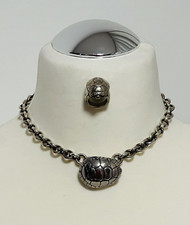 BARRY KIESELSTEIN-CORD Turtle Schildkröte Kette Ring 925 Sterling + Seidentuch