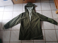 Regen Outdoor Kapuze Jacke 40 BEIDSEITIG khaki hell dunkel Taschen VINTAGE