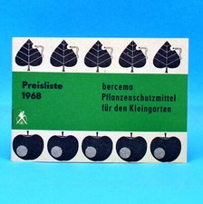 Pflanzenschutzmittel für den Kleingarten | bercema Preisliste | DDR 1968