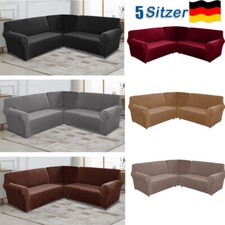 5 Sitzer Stretch Sofabezug Elastische Sofahusse Abdeckung Für L Form Ecksofa Neu