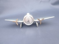 Sarsaparilla Quartz Uhr Tischuhr Standuhr Flugzeug Alu 33,5 cm B läuft! Vintage