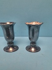 2 ALTE  MINIVASEN VERSILBERT