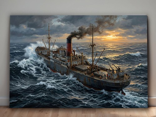 Leinwandbild frachtschiff - frachtschiff, im