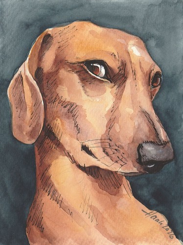 Original aquarell skeptiker - aquarell,,