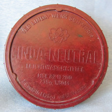 DDR Bakelit Deckeldose Verpackung Linda-Neutral Schwerin Leichtwassermittel 