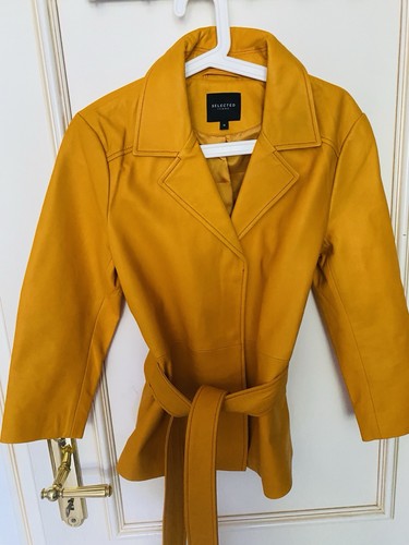 Damen lederjacke senfgelb - damen,