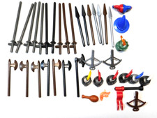 Lego Ritter Waffen Speer Bogen Axt  Helme Zubehör Vintage Set 16