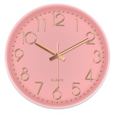 30cm Wanduhr Rosa Rosegold ohne Tickgeräusche Modern leicht lesbar Analog Uhr