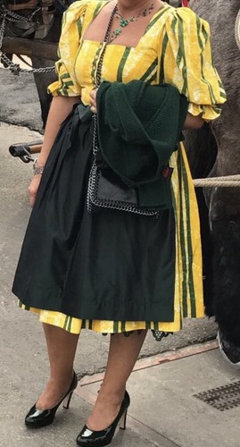 Exkl dirndlkleid gelb grün - gelb,
