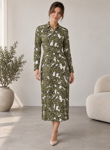 Vila damen blusenkleid grün - blusenkleid,