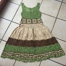Häkel Kleid Sommer Strand Unikat Handarbeit 36/38/40 Hippie Coachella Gipsy NEU