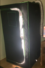 Growzelt-Set 90×90 – Quantum-LED 245W, EC 100mm – abgebaut, top Zustand