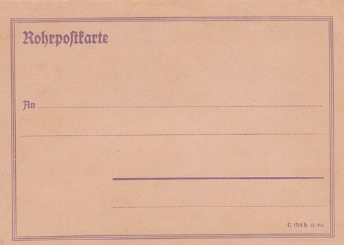 Formular rohrpostkarte - formular,