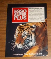 Seltene Werbung ESSO Super Plus - Bleifrei mit Biß - Tiger 1989