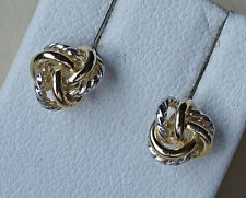 Bicolor ♦️ Knoten Designer Ohrringe Ohrstecker 375 9kt Gold mit Muster ♦️♦️ 8581