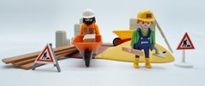 Playmobil: Baustelle, abnehmbare Steine, Mauern, Straßenschilder, Maurer