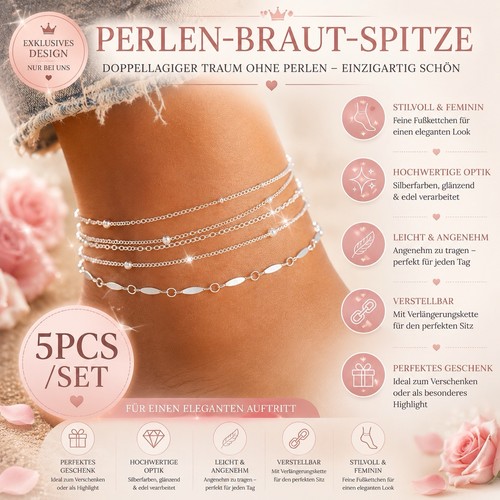 Fußkettchen 5er set fußkette - set,