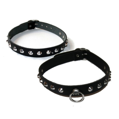 Lederhalsband spitznieten - lederhalsband,