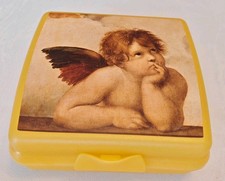 Tupperware Engelsbox Gabriel,glitzergelb+Motiv,VFT,Brotzeit-,Toastscheiben-Box