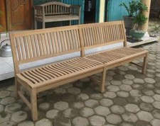 Stabile Gartenbank Kingsbury in Premium Teak ohne Armlehne 220 cm