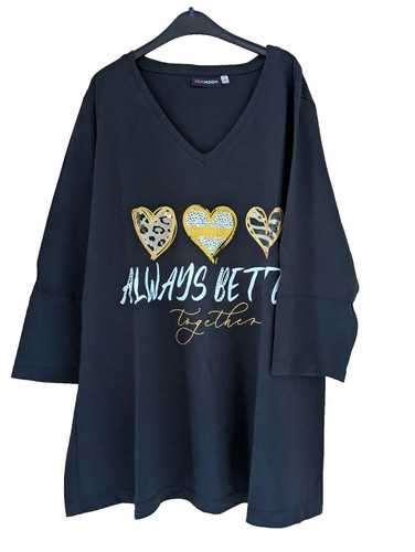 Shirt schwarz mit aufdruck - mit, 46