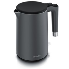 Arendo Wasserkocher 1,5L Trockengehschutz 2200W Edelstahl Grau